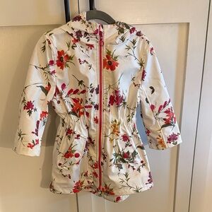 Urban Republic Floral Raincoat - White with Red and Green